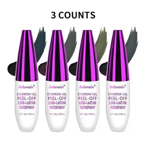 Waterproof Peel-Off Eyebrow Gel, 3 Counts Long-Lasting Smudge-Proof Brow Tint Set, Natural Color Eyebrow Makeup Cosmetic for Women