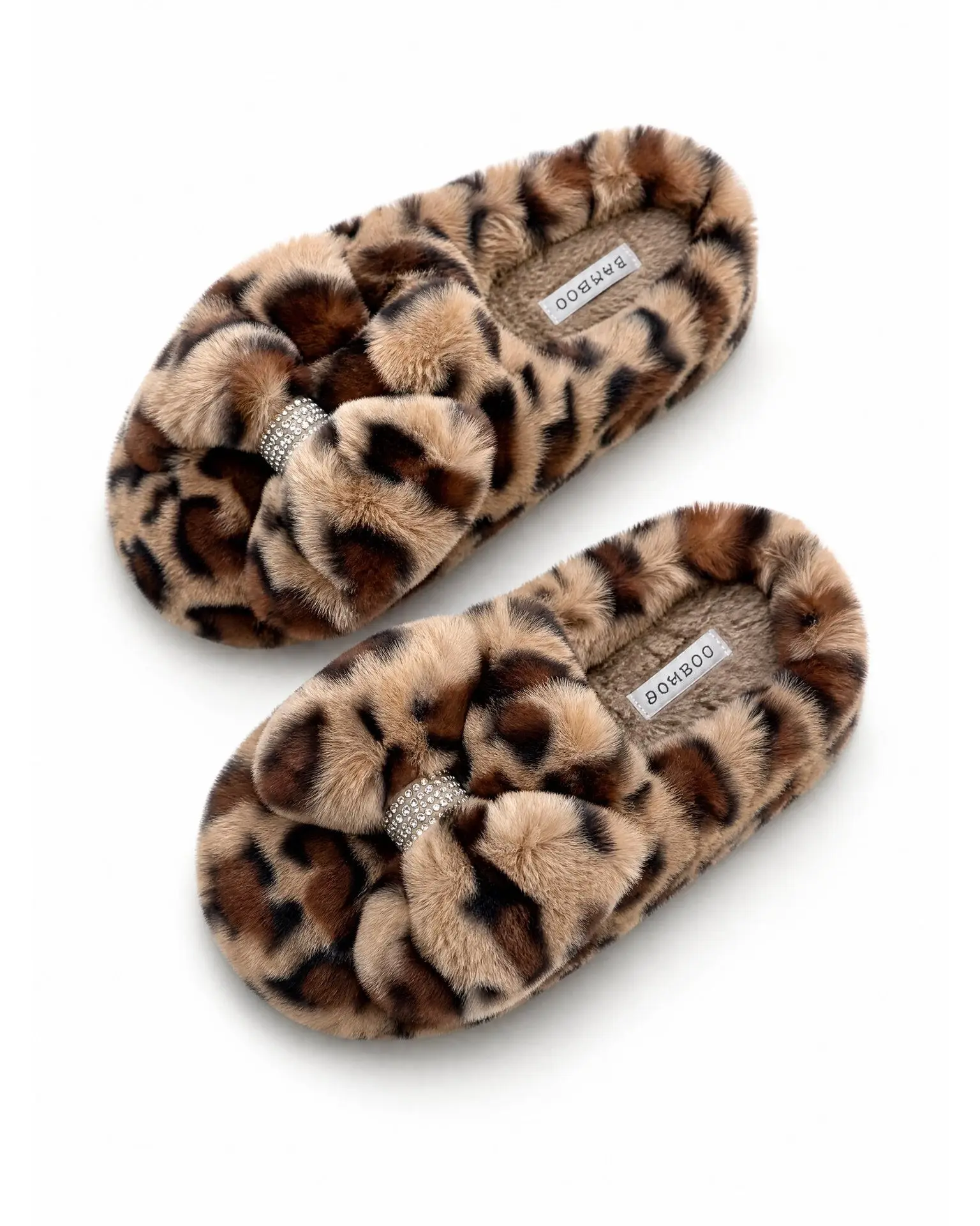Women's Bow Slipper - Plush Faux Fur House Shoe, Cushioned Sole, Bow Detail Footwear