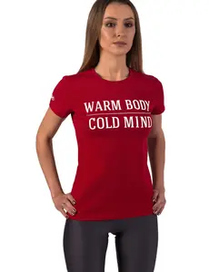 WARM BODY COLD MIND Women’s T-Shirt – Athletic Fit for Training & Everyday Wear  Lightweight, Breathable, Soft Cotton Blend Gym Tee with Bold WBCM Print