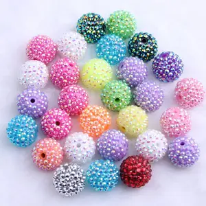 25pc 20mm Rhinestone Beads Mixed Pack ~ Assorted Colors