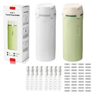 4-in-1 Portable Cosmetic Shampoo Dispenser Storage Bottle Plastic Travel Friendly Compact Design for Easy Carrying
