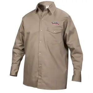 Lincoln Electric  Extra Large Flame-Resistant Cloth Welding Shirt, Khaki