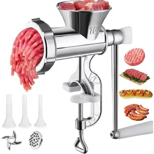 Manual Meat Grinder for Home Use, Hand Operated Mincer Sausage Maker & Burger Patty Stuffer with Table Clamp, Easy Clean Kitchen Tool for Homemade Pork Beef Sausage