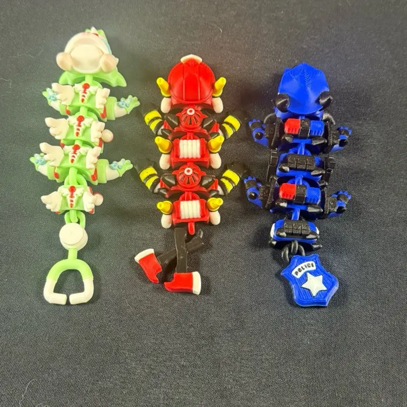 First Responder Mini Articulated Dragons - Unique Themed Collection Featuring Dragons Linked to Emergency Services