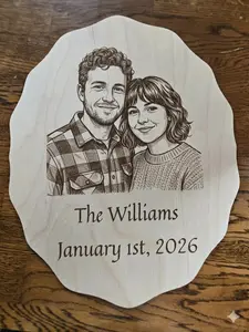 Laser Engraved Wedding/Anniversary Picture Plaque