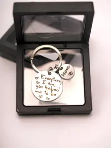 Slogan Pattern Keychain, Stainless Steel Keychain for Mom, Fashion Accessories for Women & Girls, Trendy All-match & Exquisite Keychain for Birthday Gift