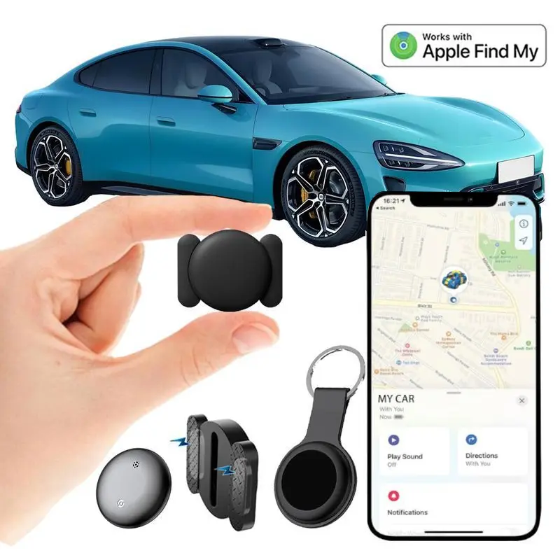 GPS Tracker for Vehicles Kids Pets Mini Magnetic GPS Tracker with Full Global Coverage No Subscription No Monthly Fee No SLM Card Required Portable Water Proof Wireless Electronic Gadgets Compatible with Apple iPhones Only