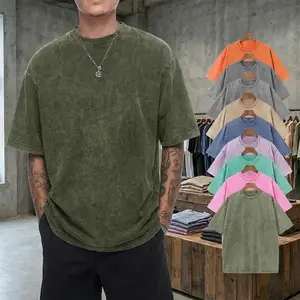 Pack of 4 230 g washed crew-neck T-shirts for men; solid-color two-piece set; high-quality wax-printed cotton casual wear; pure cotton crew-neck T-shirt; holiday gift; soccer/football theme