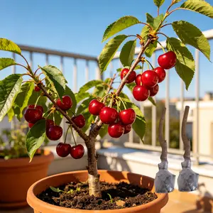 Sweet Cherry Tree Seedlings Easy to Grow for Home Gardening Beginners Dwarf Cherry Saplings for Patio Yard Planting Fresh Fruit Bearing Prunus Avium Seeds for Outdoor Garden