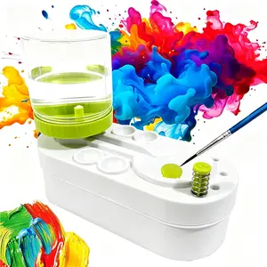 2025 Upgraded Pre Assembled Paint Brush Cleaner Water Circulation Rinser, For Watercolor Oil and Water-Based Paint, Cleaning Tool Gift for Adults Artist Beginners