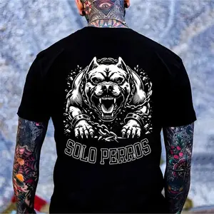 Solo Perros Pitbull T-Shirt – Bold Streetwear Dog Graphic Tee, Cool Chicano Style Gift for Men, Women, and Urban Fashion Lovers