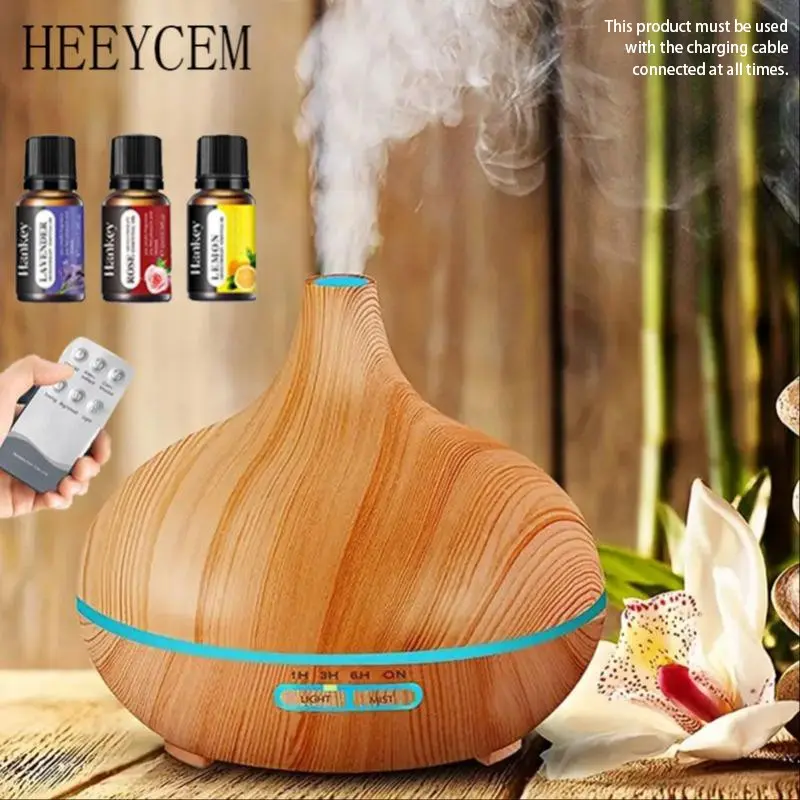 Essential Oil Diffuser with Remote Control, 3 Bottles Included, Cold Mist, Large Capacity, Timer, Auto Shut-Off, Silent Operation, Aroma Diffuser Humidifiers, Aromatherapy Machine