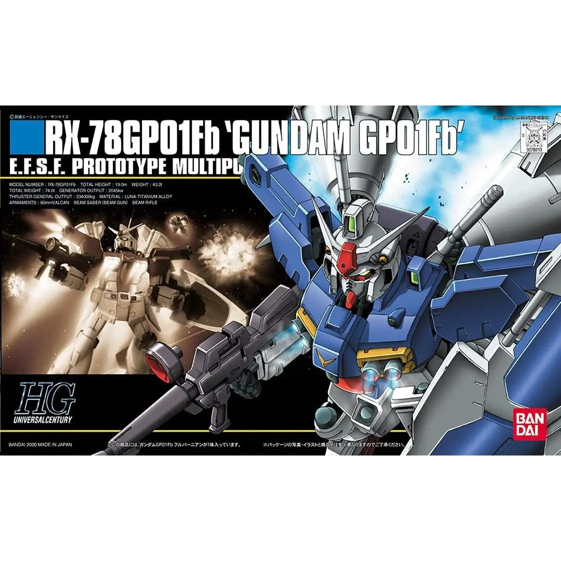 Bandai HGUC Stardust Memory GP01Fb Full Burnern Zephyranthes HG 1/144 Model Kit