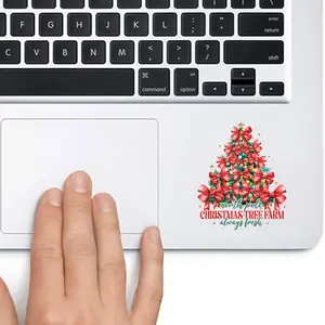 Coquette Bow North Pole Christmas Tree Farm Always Fresh 2x2 inches Cut Out Sticker