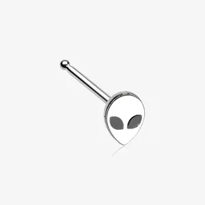 Retro Alien Head Nose Stud Ring