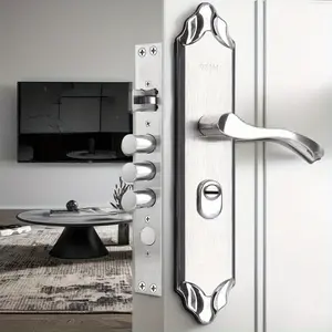 Thickened Steel Door Lock | Universal Anti-Theft Door Handle and Panel for Entryway and Main Doors, No Electricity or Battery Required
