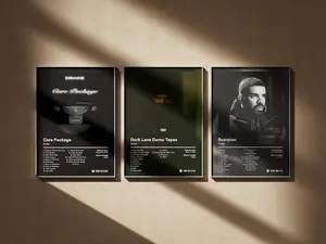 Drake Poster 3 Pack (Full Discography) - Minimal Digital Art Prints - Album Cover Wall Decor Set #3 Frames Glossy