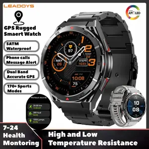 LEADOYS Smart Watch, 1.43" AMOLED Dual Band GPS Rugged Watch, 30Meter Waterproof, Fitness Tracker, Step Counter & Sleep Monitor, Full Day Fitness Tracking, Compatible with Android/iOS, Outdoor Watches for Hiking & Backpacking of 2026