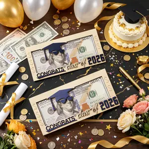 Unique Graduation Gift for Her Him-Graduation Wooden Money Holder Congrats Grad Cap Design - Cash Holder Box Decorative Cash Envelope for Graduation Party Favors Gift Supplies