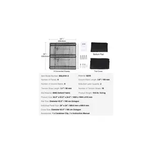 VEVOR Dog Playpen, 8 Panels Foldable Metal Dog Exercise Pen with Top Cover and Bottom Pad, 24 H Pet Fence Puppy Crate Kennel, Indoor Outdoor Dog Pen for Small Medium Pets, for Camping, Yard