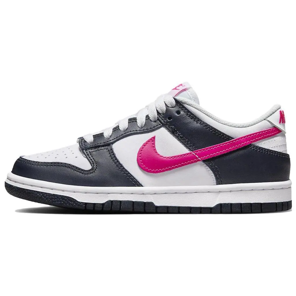Nike Dunk Low Obsidian Fierce Pink GS Comfort Skate Shoes Kids'' White Black FB9109-401