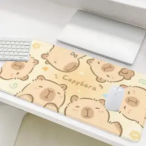 Cute Cartoon Capybara Pattern Mouse Pad, Rectangle Gaming Mouse Pad, Office Desk Keyboard Mat for Home Office Game Room Desk, Cute Desk Accessories
