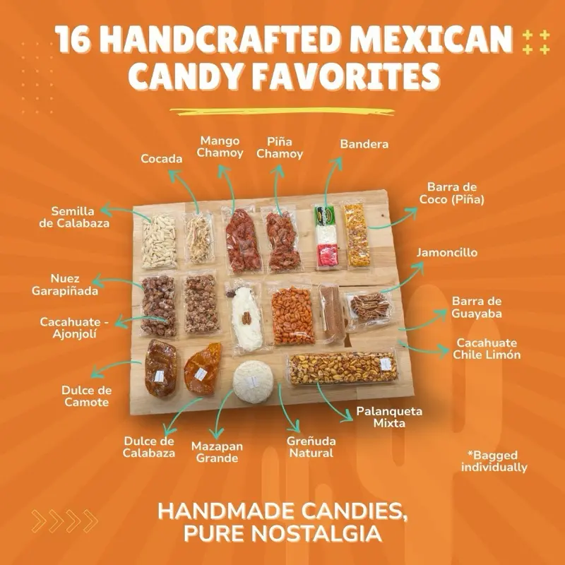 Surtido Nuevo 16pzs - Camote, Calabaza, Chamoy, y mucho mas