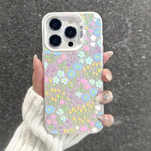 Spring Season Wildflowers Shockproof Phone Case for iPhone 7 8 X Xsmax 11 12 13 14 15 16 Pro Max Plus Protecitved Cover Affordable Anti-Fall Aesthetic