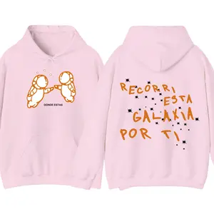 Recorri Esta Galaxia Por Ti Astronaut Hoodie Cute Space Graphic Pullover Unisex Heavy Blend Hooded Sweatshirt Romantic Gift for Couples