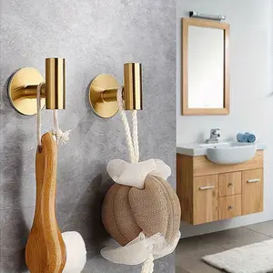 4PCS Towel Hooks Bathroom Coat Robe Wall Hook Stainless Steel Heavy Duty Door Hanger Towel Robe Clothes Cabinet Closet Sponges Rack For Bathroom Bedroom Kitchen Hotel Pool