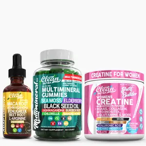 Clean Nutra New Year Glow Pack For Her | Energy, Hormonal Balance & Daily Vitality Support [AdaptoDrive Liquid Drop + Shelf Builder Powder+ MultiMineral 102 Gummies]