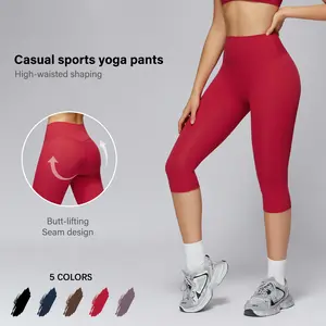 Women's 7/8 Butt Shaping High Waist Capri Leggings,Viral TikTok  Seamless Brushed Fabric Knee Length Yoga Pants Tummy Control Slimming, Quick-Dry Stretchy Compression Workout Fits For All Season Casual Workout Activewear