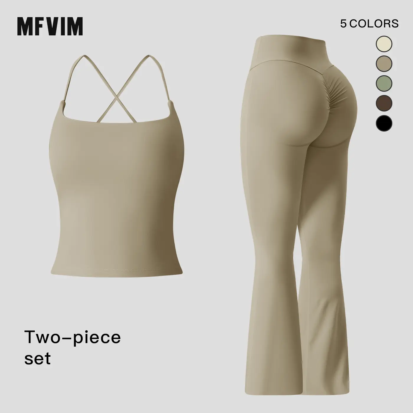 Two Piece Women's Exercise Set, Sling Yoga Exercise Set Micro High Waisted Tummy Slimming Hip Lifting Fitness Set, Quick Dry Workout Fitness Running Exercise Set for Women Lightweight Activewear Tech Fleece Tracksuit