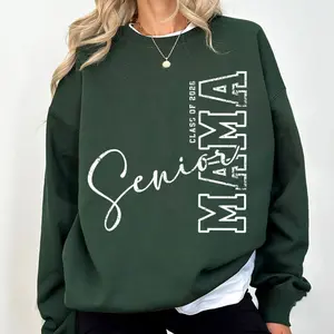 [Sale Up To 50%] Senior Mama Class of 2026 Sweatshirt – Trendy Graduation Mom Graphic Vintage Distressed Print, Soft US Cotton & Cozy Fleece, Unisex US Fit