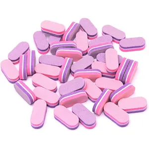 Mini Nail Buffers, 40pc 100/180 Grit Sponge Mini Nail Files Bulk for Acrylic Nails, Buffer Block Nail File,Mini Bulk Nail buffers Double Sided for Manicure Tools - Pink/Purple