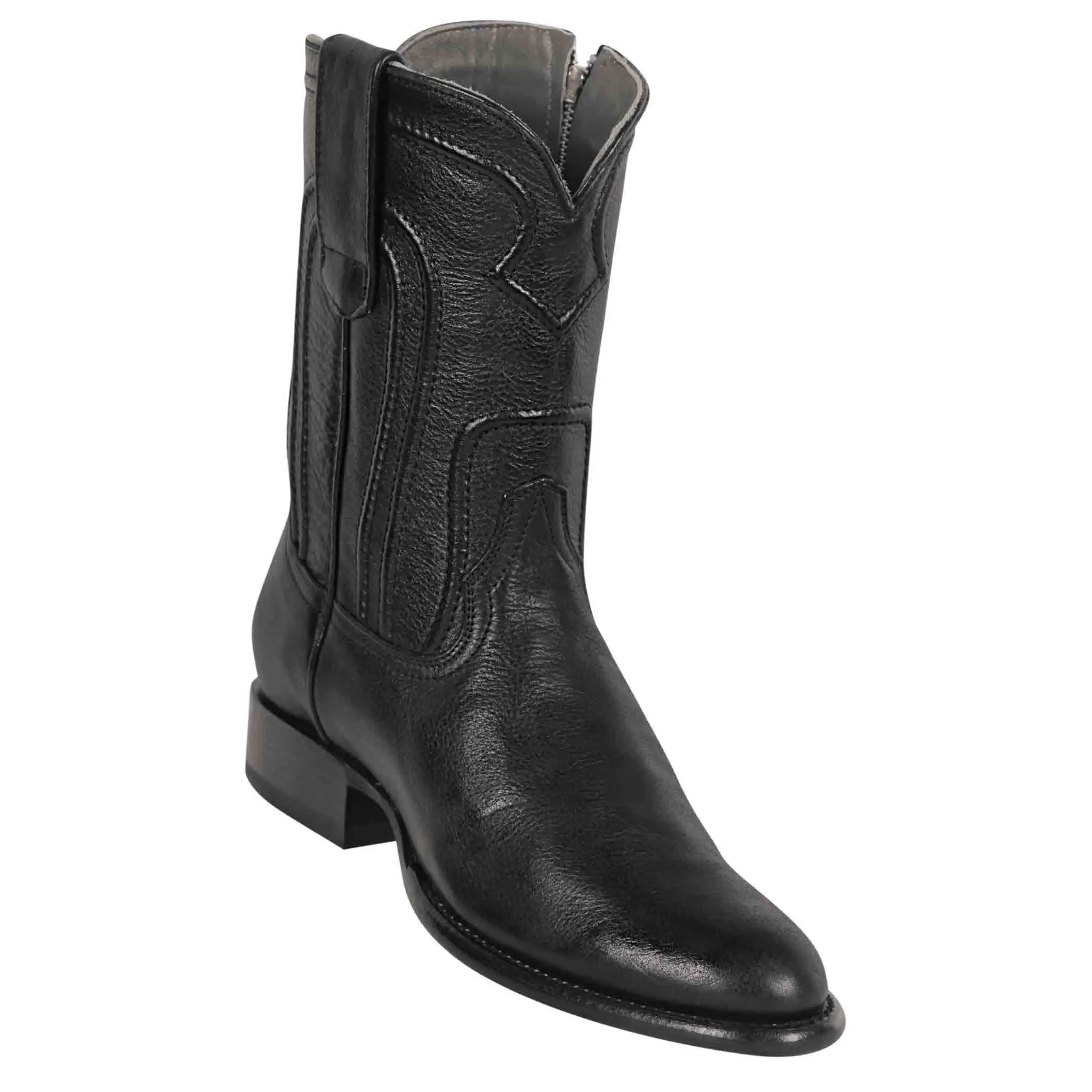 69Z2105 MEN LOS ALTOS BOOTS BELMONT ROPER BLACK LEATHER BOOT