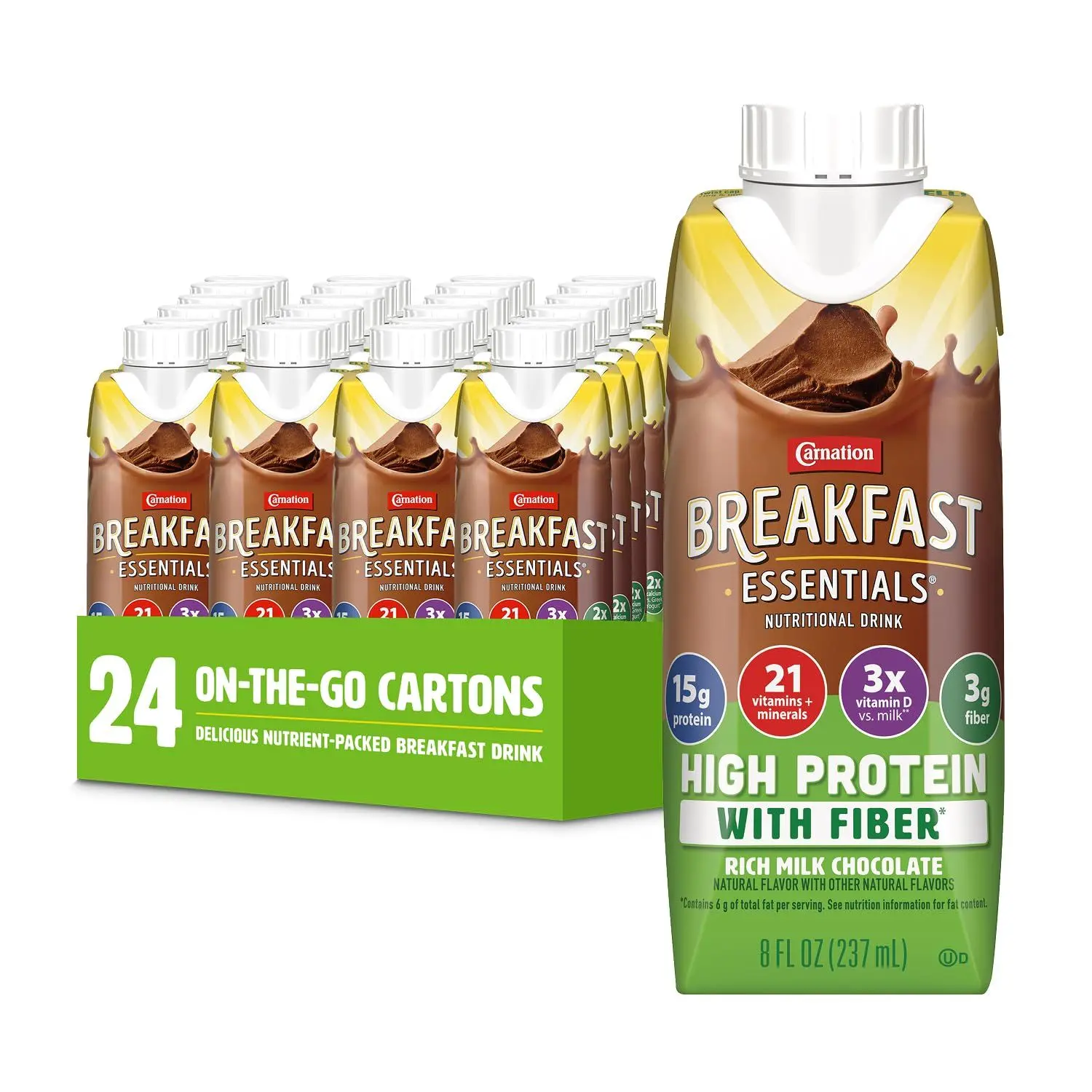Carnation Breakfast Essentials High Protein Nutritional Drink with Fiber