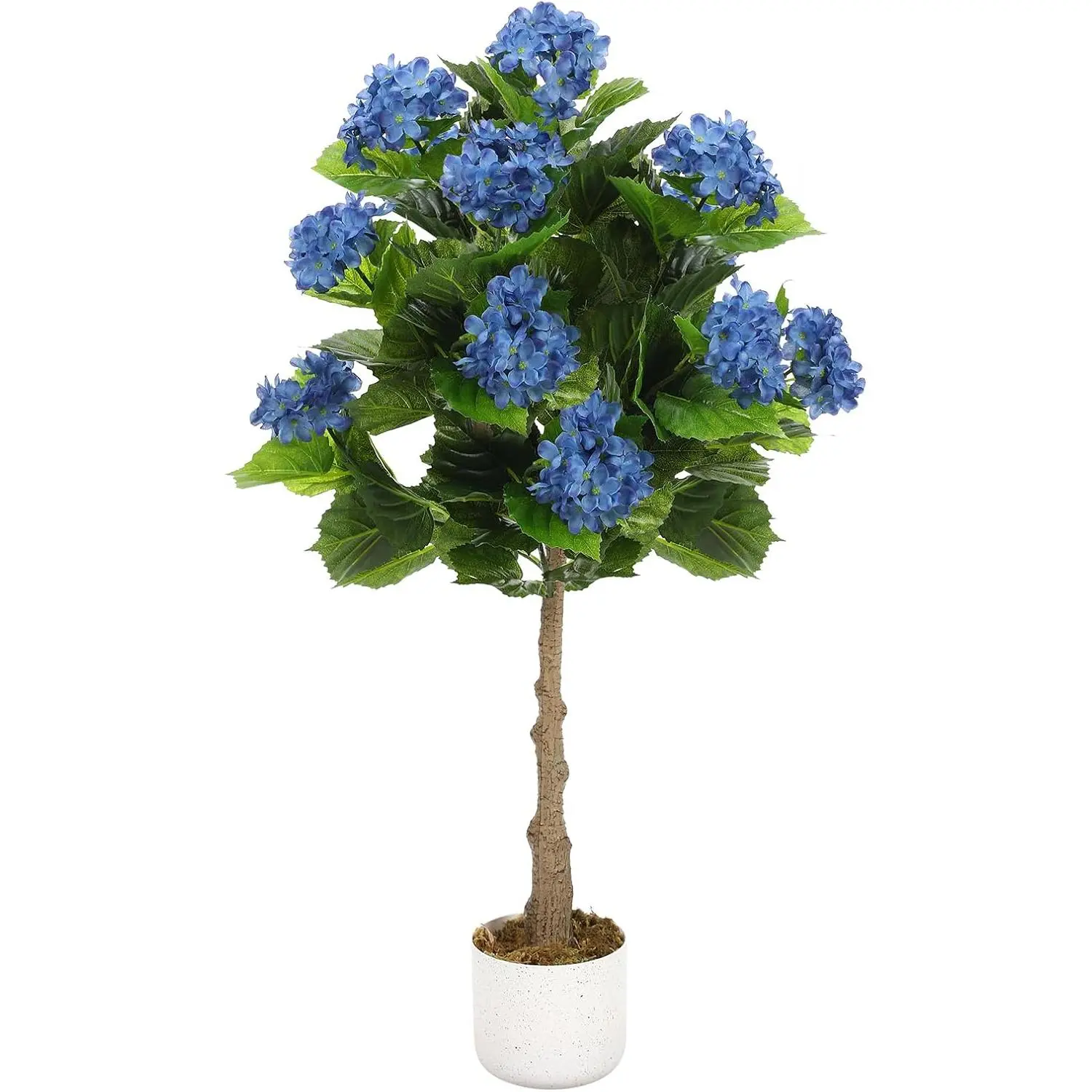 GARVEE 3FT Artificial Hydrangea Tree with 9 Realistic Blue Blooms, Artificial Blue Hydrangea Tree in Pot, Faux Plant Tree for Indoor Outdoor Decor