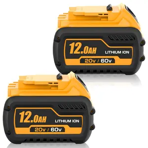 12.0Ah Replacement for Dewalt 20V/60V Lithium-ion Max Battery High Capacity Compatible with DCB606 DCB609 DCB612 Cordless Power Tools Precision Plunge Track Saw Guide Rail Powerful Electric Pressure Washer Foam Cannon