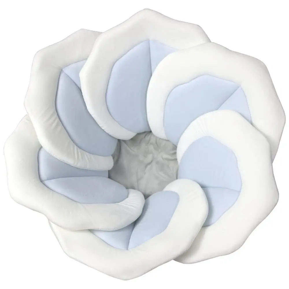 Baby Bath Pad for Infant Bathtub Sink Flower Mat Tub Little Lotus - Petal Soft Supports Lounger Newborn Bathing Insert Seat Baby Essentials - Baby - 31" (Blue)