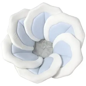 Baby Bath Pad for Infant Bathtub Sink Flower Mat Tub Little Lotus - Petal Soft Supports Lounger Newborn Bathing Insert Seat Baby Essentials - Baby - 31" (Blue)