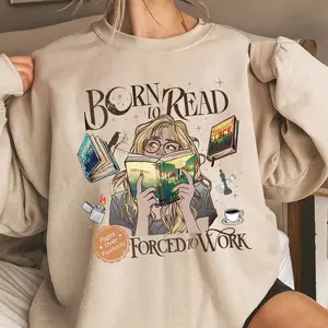 Born To Read Ravenho0d Forced To Work Shirt, Ravenho0d Series Sweatshirt, Cozy Bookish Sweatshirt, Bookish Gift For Her, Unisex Sweater Pullover Tee