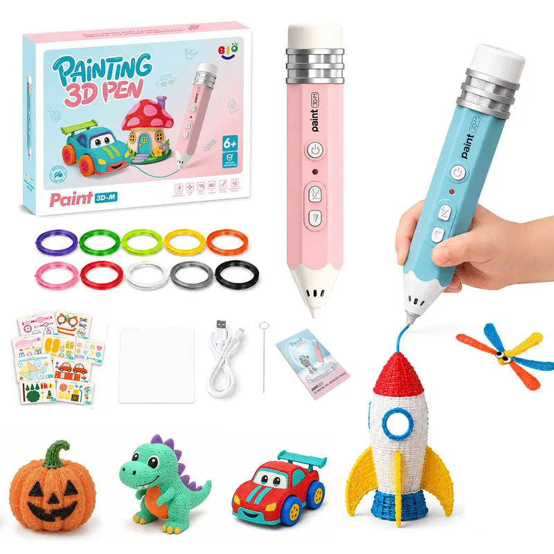 Bubbleverse 3D Pen Set for Kids - Low Heat Safe for Kids 3D Drawing Pen with USB-C Cable, No Hot Parts, 10 Rolls 50m PCL Filament, 50 cm Length, Easy-to-Use STEM Gift, Unique Cool Gifts, Birthday Present, Stencil Book & Guide Included, Ages 6+
