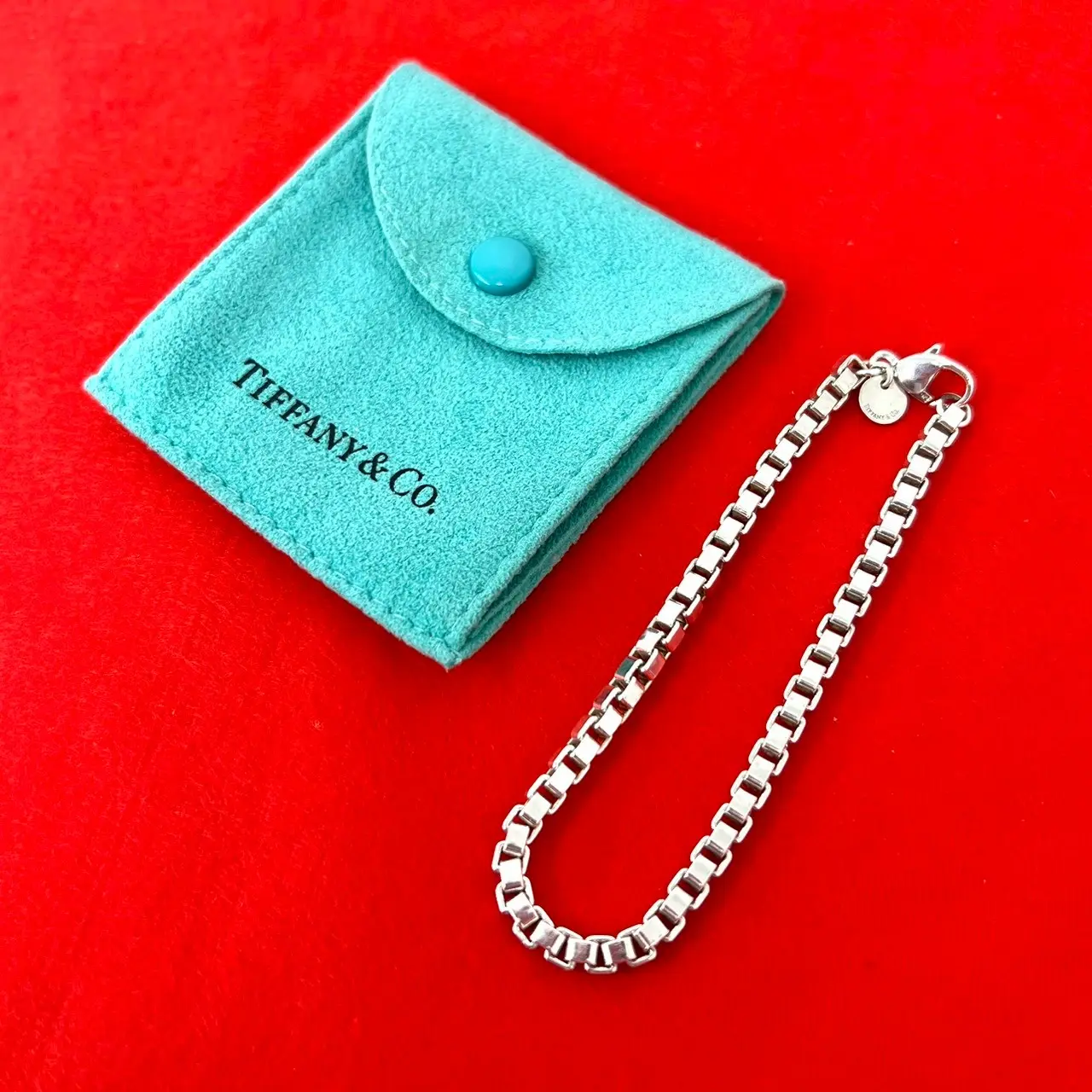 Pre-owned Tiffany & Co. Sterling Silver 925 (Ag925) Small Leather Goods Tiffany&Co. Venetian Silver Bracelet