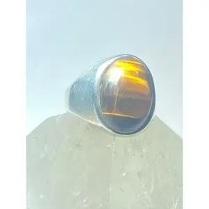 Tiger Eye ring size 11.50 cigar band Mexico  sterling silver southwest women men