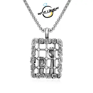 Caged Hand Pendant Necklace | Creative Design | Edgy & Stylish | A Perfect Gift Choice | Hip-hop Style | Christmas Gift | Birthday Gift |