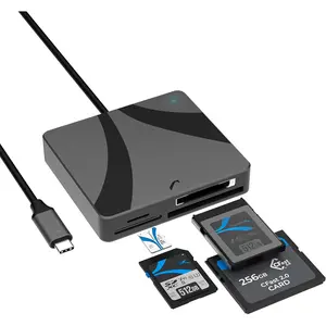Rugged 4-in-1 Integrated USB-C Multi-Card Reader - CFexpress Type B, CFast 2.0, High-Bandwidth SD/microSD (CR-C4PM), Four Card Types, Work With Different Types Of Memory Cards