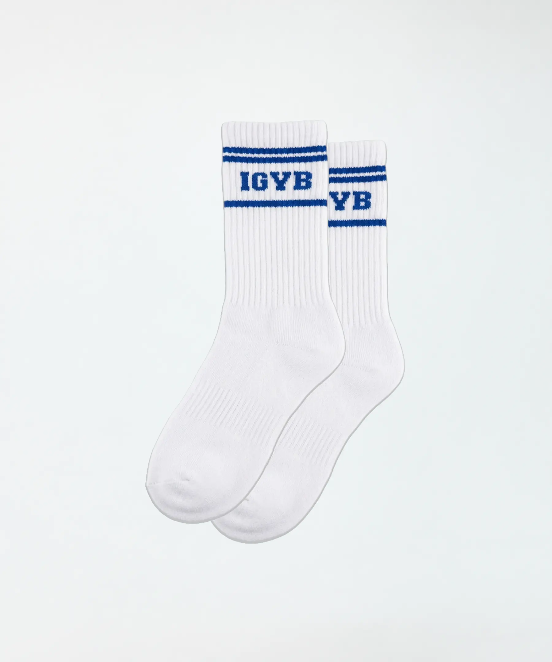 Varsity Socks | White x Blue Stripes