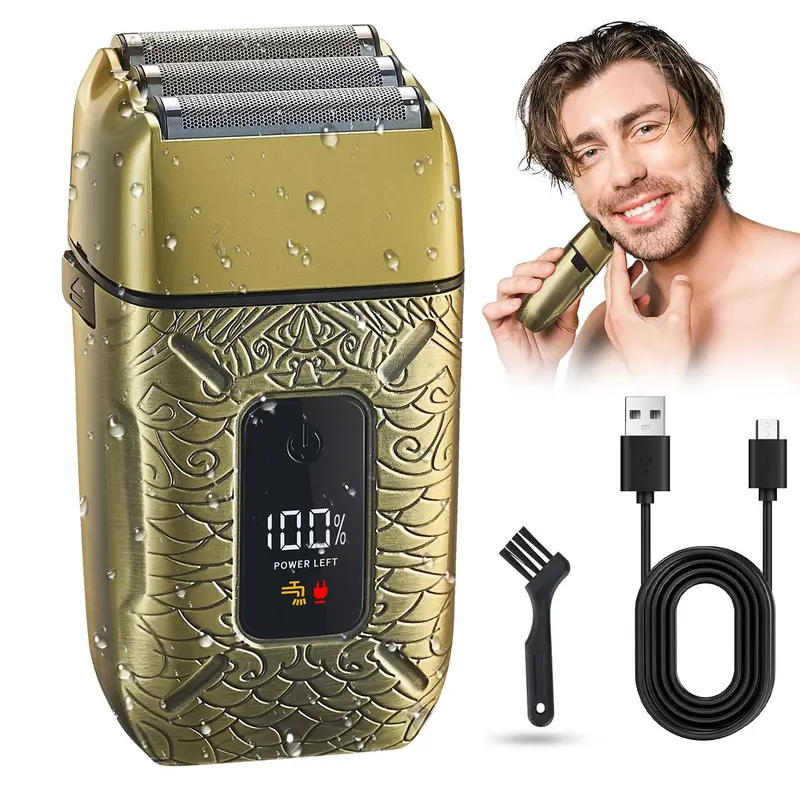 Electric Hair Trimmer, USB Rechargeable LCD Display Beard Trimmer, Wet and Dry Use Beard Shaver, Men's Grooming Tool for Daily Use, Multifunctional Hair Trimmer, Cordless Rechargeable Trimmer, Portable Wireless Trimmer