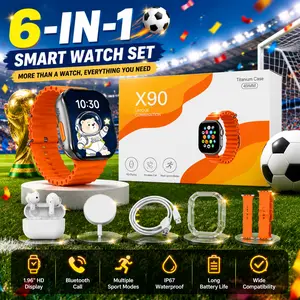 Smart Watch & Bluetooth Headphones Bundle with Type-C Cable, Wireless Audio Support, Fitness Tracker for Sports, Work & Travel, Portable Tech Gift Set for Android and iPhone Users